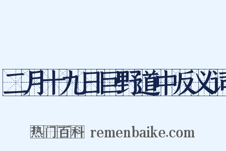 二月十九日巨野道中反义词是什么意思的图片